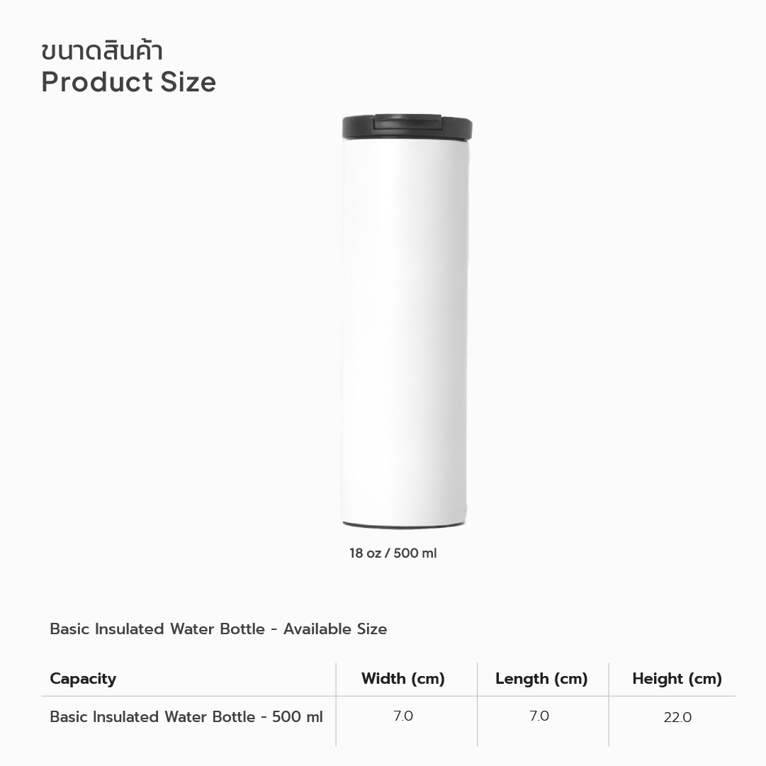 500ml Basic Insulated Water Bottle