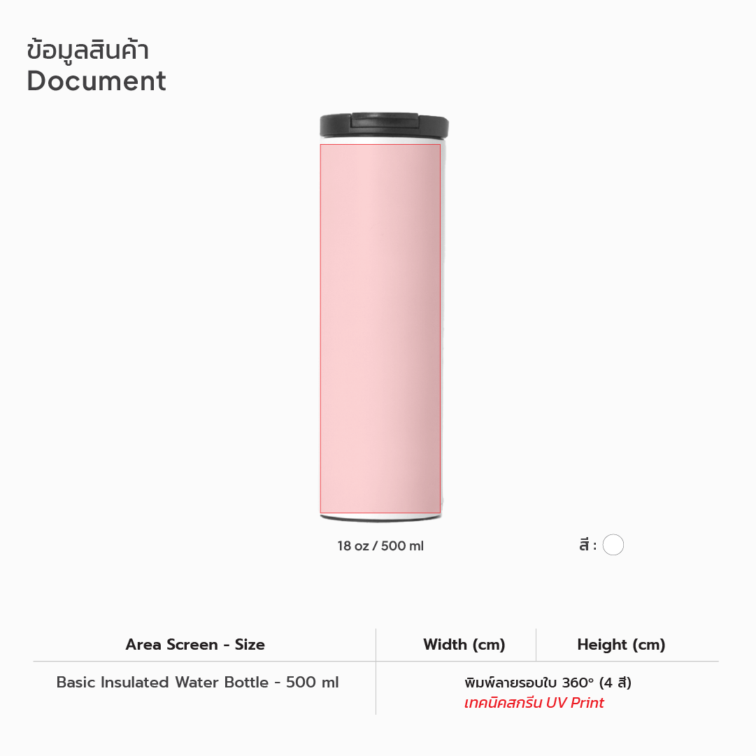 500ml Basic Insulated Water Bottle