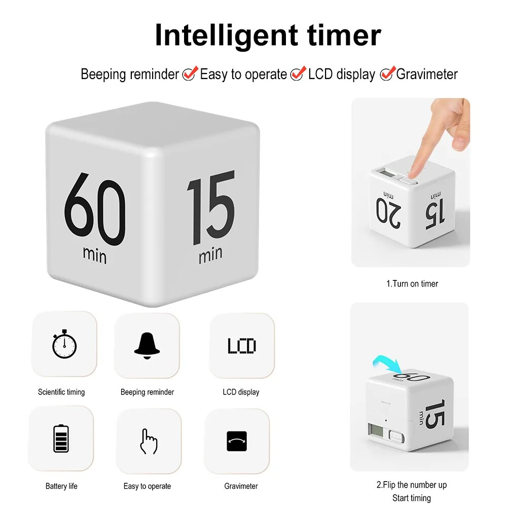 Cube Flip Timing Digital Rotate Timer